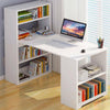 Corner Computer Desk H Shaped Laptop Working Table Book Shelves Bookcase Home UK