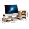 Monitor Stand TV PC Laptop Computer Screen Riser Bookcase Set Wood Wood