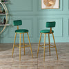 2x Velvet Bar Stools Bar Chairs Breakfast Dining Stools Home Office Kitchen Bar