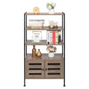 Industrial Bookshelf Storage Cabinet Bookcase w/ Shelves Display Living Room