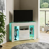 100cm Corner TV Stand Cabinet White High Gloss Door & Matt Body Unit RGB LED