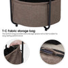 Round Coffee Table Sofa Side/End/Bedside/Snack Stand Tray with Basket Storage