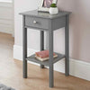 Grey Wooden Bedside Cabinet Table Lamp Nightstand Bedroom Storage 1 Drawer