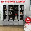 16 Cube Modular DIY Plastic Wardrobe Cupboard Cabinet Organizer Storage Shelves