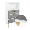 Modern Bookshelf Shelving Display Storage Cabinet Bookcase with 3 Fabric Drawers