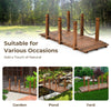 Wooden Garden Bridge Metal Chain Arc Footbridge Outdoor Pond Walkway Lawn Décor