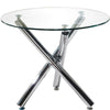 Modern Dining Table Clear Glass Top & Chrome Legs Coffee Cafe Table Home Office