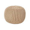Cotton Knitted Pouffe & Footstool Round Large Chunky Ottoman Stool