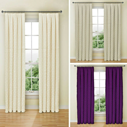 Clearance Geo Light Weight Pencil Pleat Pair Of Lined Curtains - Free Postage