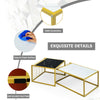 Set of 2 Nesting Coffee Table Modern Side End Table Set Metal Home Living Room