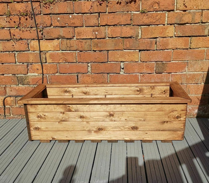 Deep Long XL Trough Rectangle Wooden Garden Planter Extra Large Plus Plant Pot