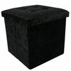 Crushed Velvet Bedroom Ottoman Foot Stool Cube Storage Box Seat Bin Bed Rest