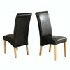 Top Quality Faux Leather Dining Chair Roll Top Scroll Back Kitchen Furniture