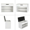 Shoe Rack Wooden Storage Bench Ottoman Shoes Cabinet Padded Seater with Cushion