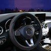 PU Leather Car Steering Wheel Cover 15"/37-38CM Good Grip Black&Red Universal