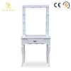White Make Up Vanity table Wood Jewelry Dressing Table With Dimmer Lights Mirror
