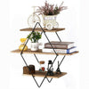 Rustic Wood Geometric Style Wall Floating Shelves for Bedroom Bathroom Kitchen