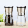 2pcs Salt & Pepper Grinder Shaker Stainless Steel Glass Manual Spice Mill Bottle