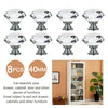 8x Clear Crystal Glass Door Knob Handle Drawer Cabinet Furniture w/ Screws 40mm