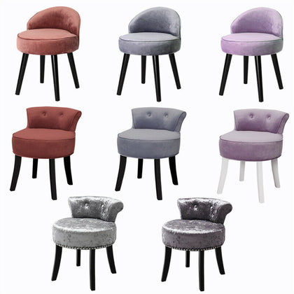 Retro Bedroom Dressing Table Stool Velvet/Crushed Velvet Makeup Piano Chair Seat