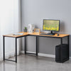 Wood effect L-shaped Computer Desk Corner PC Table Workstation Home Office