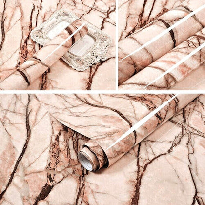 Marble Self Adhesive Wallpaper Sticky Back Plastic Countertop Stickers 0.6*5m