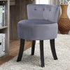 Velvet Padded Button Back Dressing Table Stool Vanity Chair Bedroom Living Room