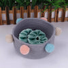 Baby Kids Woven Basket Toys Storage Clothes Hamper Laundry Bin Bag Pompom gift