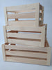 Natural Unpainted Wooden Apple Crate- Craft Box Set Storage Kitchen Container
