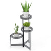 3/4 Tier Metal Plant Pot Stand Folding Flower Pot Rack Shelf For Indoor Outdoor