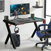 Ergonomic Gaming Table LED Computer Racing Desk RGB & Cup Holder Headphone Hoder