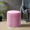 Velvet Ottoman Storage Stool Round Pouffe Bedroom Blanket Box Footstool Footrest