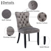Set of 2 Velvet Dining Chairs High Back Wooden Legs for Home Dining Room Kitchen