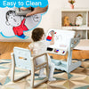 2-IN-1 Kids Table and Chair Set Adjustable Drawing Board Children Study Desk