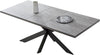 MDF Dining Table and PU Leather Chairs Set Middle Butterfly Extension Leaf Table