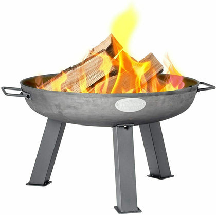 Medium Garden Fire Pit Outdoor Patio Camping Cast Iron Bowl Log Burner Heater