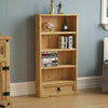 Corona DVD Rack Bookcase 1 Drawer 3 Shelves Solid Pine Storage Living Room Unit