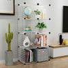6/8 Cube Wire Grid Storage Shelf Rack DIY Bookcase Display Cabinet Shelving Unit
