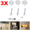 3PCS Under Cabinet Lights Kit LED Kitchen Counter Closet LED Puck Display Lamp