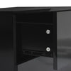 High Gloss Bedside Table Nightstand Cabinet w/2 Drawers LED Light Modern Black