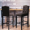 Grey Linen Fabric Breakfast Dining Chairs Bar Stools Wood Barstools Stool Chair