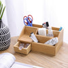 Wooden Desk Organizer Pen Holder Box Desktop Stationary Storage Rack With Drawer