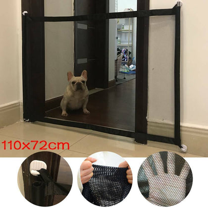 UK Retractable Magic Mesh Pet Dog Cat Gate Safe Net Guard Fence Enclosure