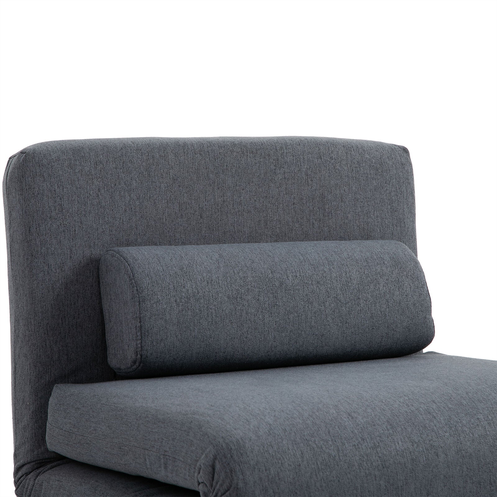 HOMCOM Folding 5 Position Steel Convertible Sleeper Bed Sofa Chair Lounge- Black