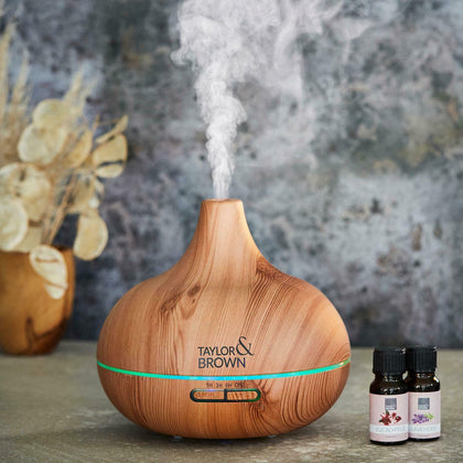 250ml Wood Effect Aroma Air Diffuser Ultrasonic Mist Led Humidifier Purifier