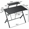 Gaming Desk PC Table w/ Monitor Stand+Cup Holder+Headpho