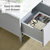 Two-Tone Coffee Table Marble Effect w/ Storage Wood Legs Home Furniture