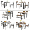 3/4 Piece Dining Table Chair Set Kitchen Wooden Compact Metal Frame 2 or 4 Seat