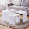 High Gloss Nest of 3 Coffee Tables Side End Table Set Living Room Furniture 40mm