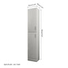 Grey 1.9M Tall Bathroom Cabinet Cupboard Storage Unit High Gloss 2 Doors UK